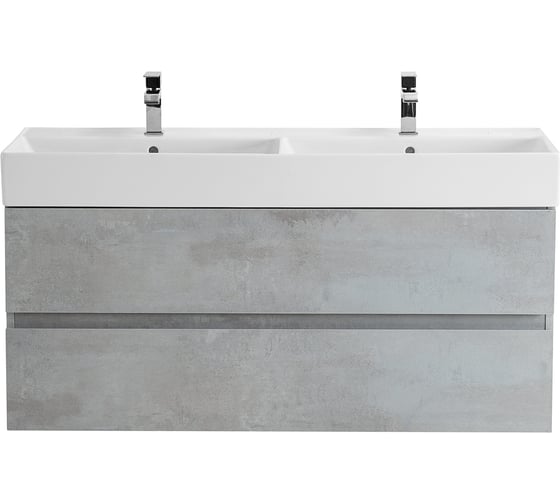 Изображение товара База под раковину CEZARES MOLVENO 46 подвесная, под раковину с двумя чашами, с двумя выкатными ящиками, Beton, 1200x460x500, MOLVENO 46-120-2C-SO-2-BET
