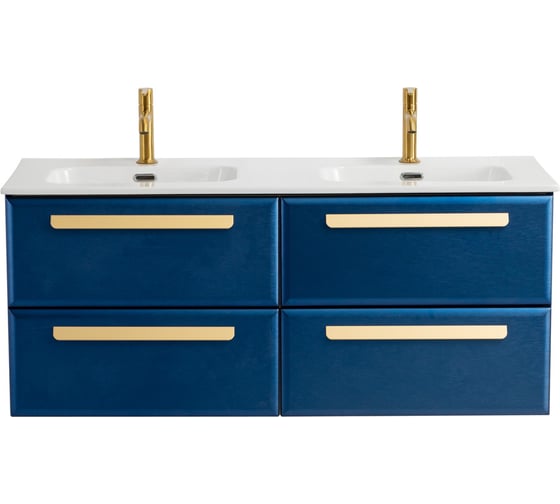 Изображение товара База под раковину CEZARES ECO-CER-N подвесная с четырьмя выкатными ящиками для раковины с двумя чашами, Sapfiro, 1200x457x500, ECO-CER-N-1200-4C-SO-2-SPF-P