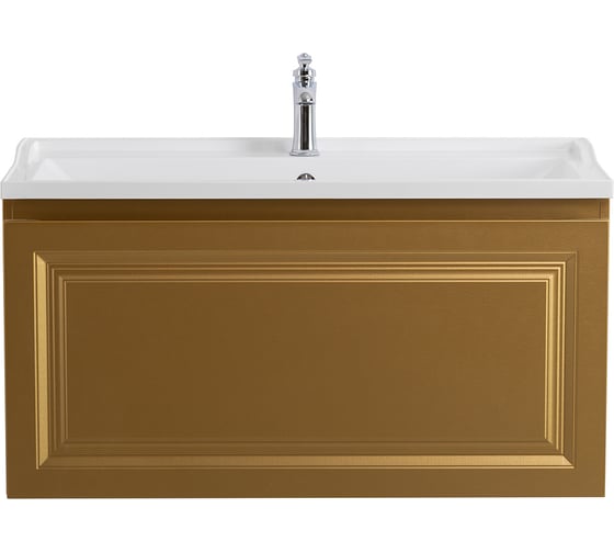 Изображение товара База под раковину CEZARES GIUBILEO-N подвесная с одним внешним и одним внутренним выкатными ящ., Брашированное золото,996x443x500, GIUBILEO-N-100-1C-SO-BORO-P