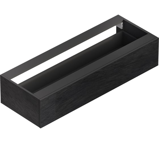 Изображение товара База под мет. каркас CEZARES CADRO подв. с одним ящиком c мех-ми PUSH и ф-цией плавн. закр-я, без верх.крышки, Nero, 1200x460x250, CADRO-120-1C-SO-NR-BLUM