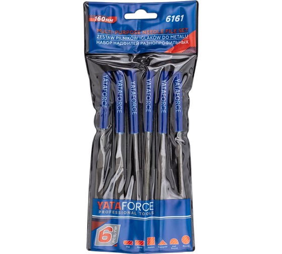 Изображение товара Набор надфилей разнопрофильных 160мм, 6 предметов YATAFORCE YF-6161(60869)