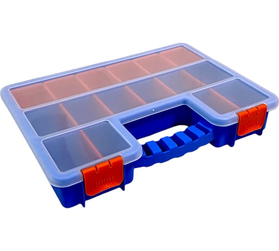 Изображение товара Органайзер ACCURATE 355х260х60 мм синий с лотками JETSystem и разделителями 16 ячеек, AC35561