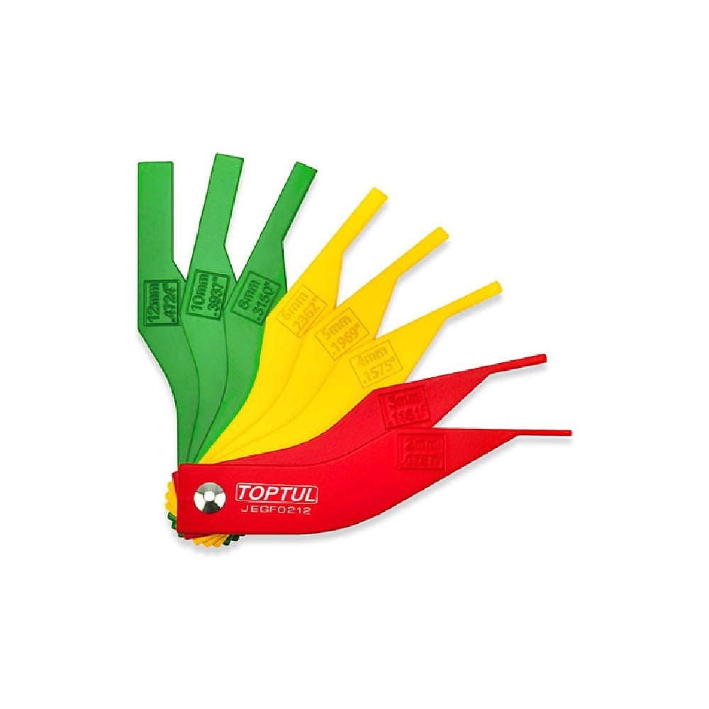 Изображение товара Приспособление для измерения толщины колодок дисковых тормозов TOPTUL 8 шт JEGF0212