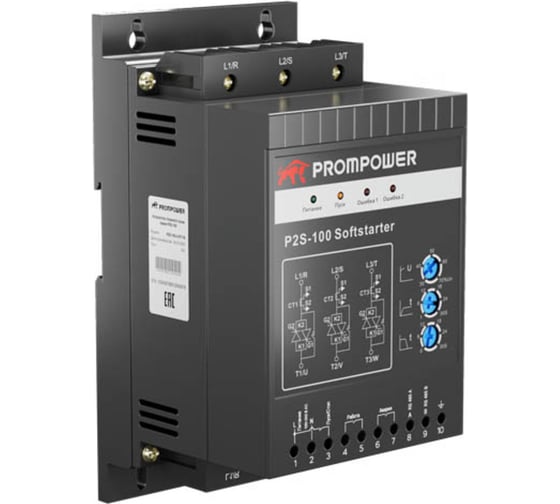 Изображение товара Устройство плавного пуска Prompower P2S-100-4-22-B-B, напряжение 400B, мощность 22 кВт, 45А P2S100422BB