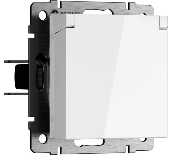 Изображение товара Розетка WERKEL влагозащищенная, с заземлением, с защитнной крышкой и шторками N (белый) a069588