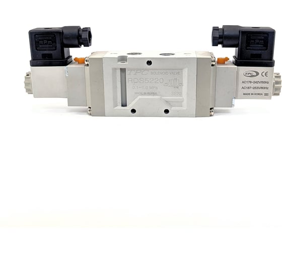 Изображение товара Распределитель CDC Pneumatics 5/2 Электро-Пневмо Порт 1/4", 220В, 2 Катушки RDS5220-2D-G02