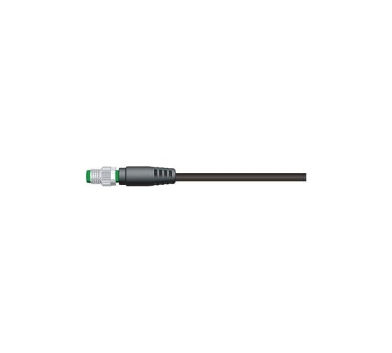 Изображение товара Соединитель кабельный VELLEDQ M8-M04T-10.0PVC/BK, Вилка, Прямой с кабелем, Пластик 4-PINIP67, кабель 10 м, 60 DC, 08-00024694