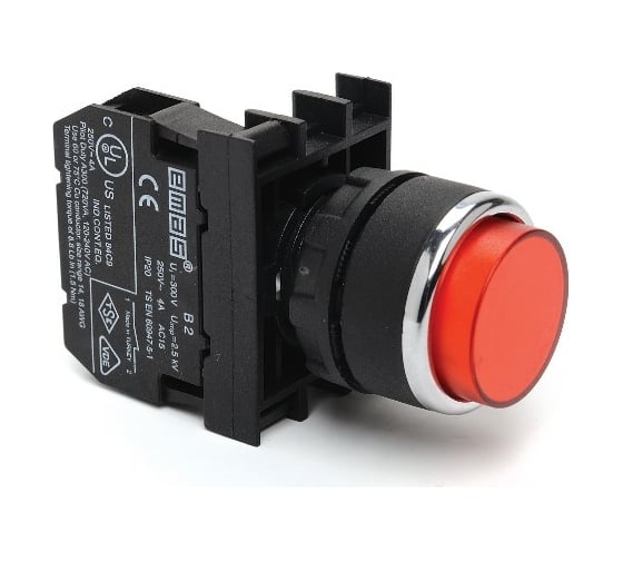 Изображение товара Выступающая кнопка Emas красная 2НО B101HK