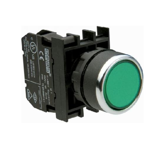 Изображение товара Кнопка с блоком подсветки Emas зеленая B230DY