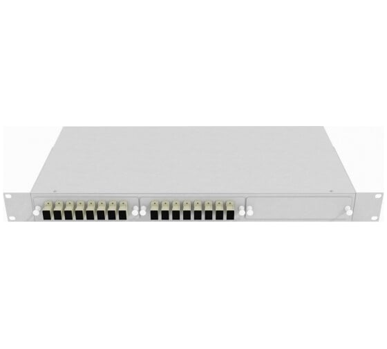 Изображение товара Оптический кросс TopLAN стоечный 19, многомодовый, укомплектованный, КРС-Top-1U-12SC/U-OM2-GY