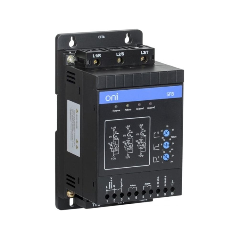 Изображение товара Устройство плавного пуска ONI SFB 3Ф, 380В, 2,2кВт, 4,5A, Uупр 110-220В SFB-33-D22-A-00
