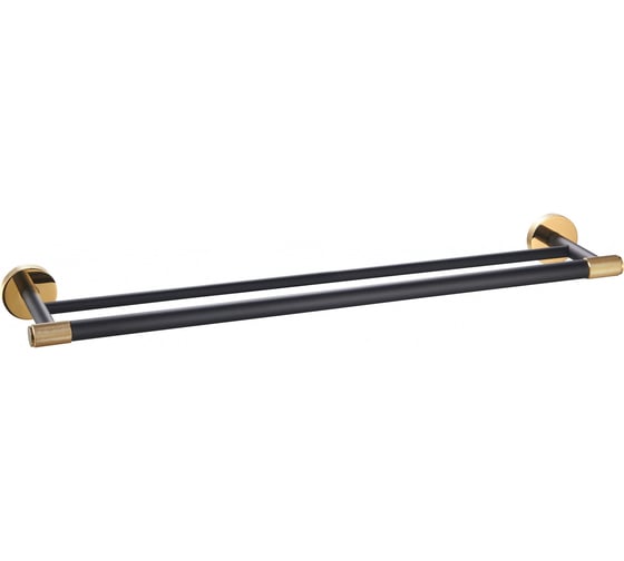 Изображение товара Полотенцедержатель двойной Wonzon & Woghand черный/Золото WW-9211