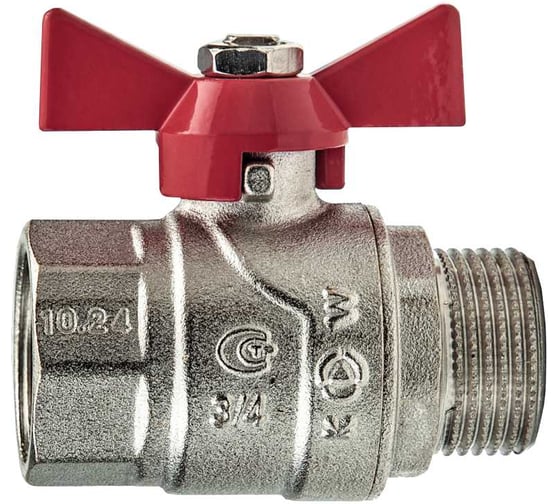 Изображение товара Кран шаровой KROMWELL ручка-бабочка, 3/4 внутренняя - наружная резьба KW.183.05