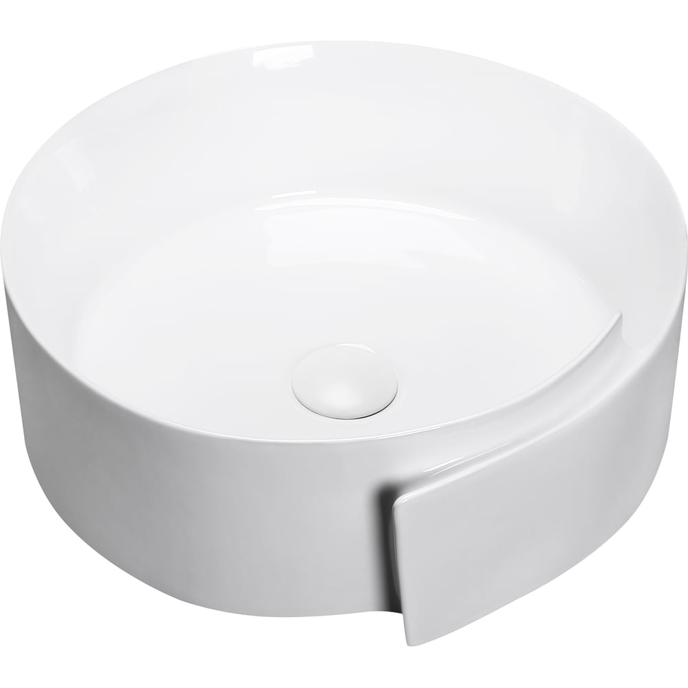 Изображение товара Накладная раковина Milleau Glace белый глянец диаметр 32 мм современный дизайн