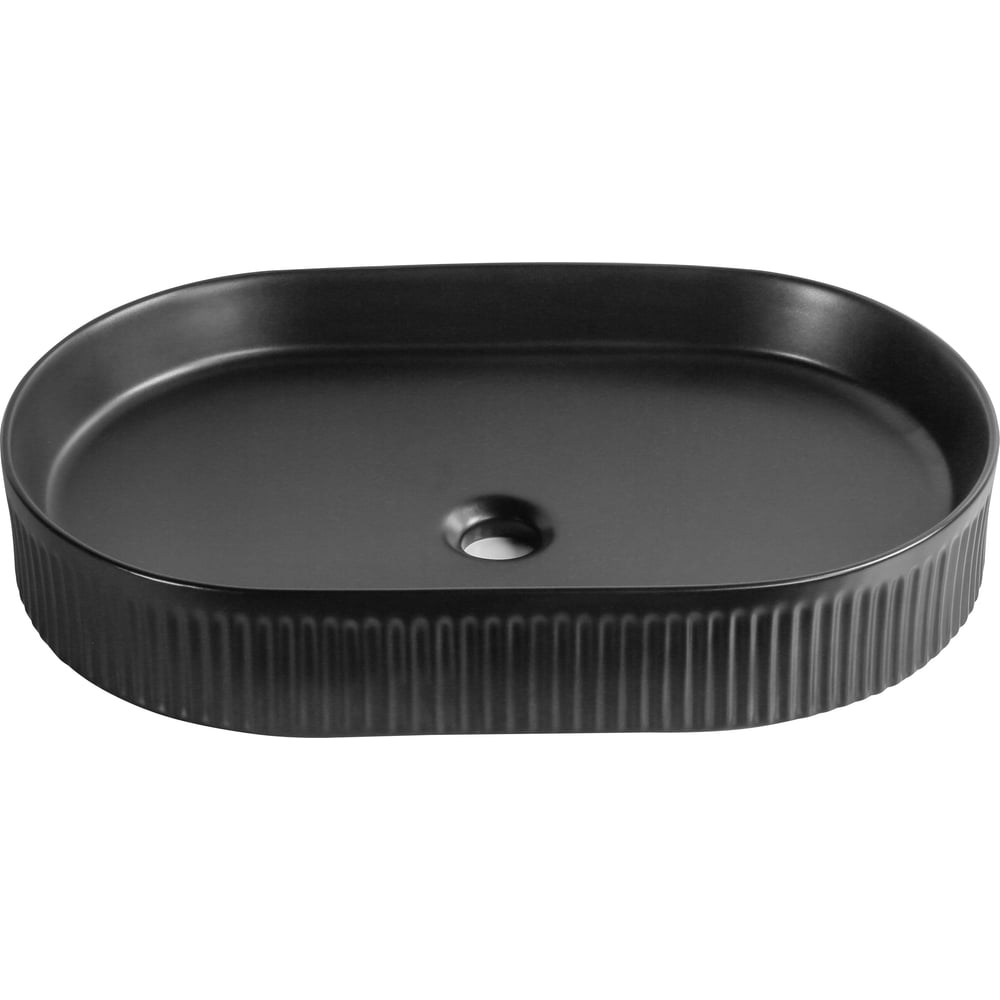 Изображение товара Накладная раковина Milleau Miel матовая черная овальная модель MU0084-MB