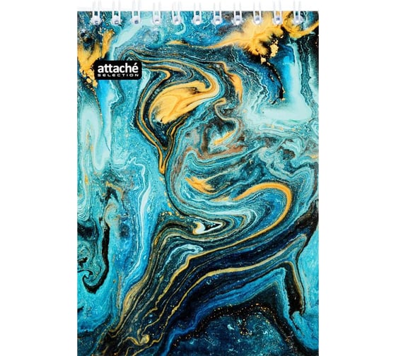 Изображение товара Блокнот 60 шт в упаковке Attache Selection Fluid А6 80л клетка греб картонная обложка + УФ-лак Бирюзовый 1061719