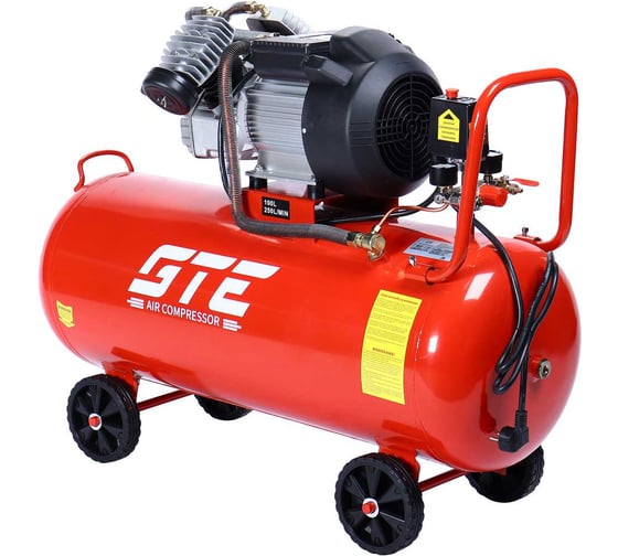 Изображение товара Компрессор поршневой с прямым приводом GTE V-образный 220В, ресив. 100л, 250л/мин. -MC100250B GTE-MC100250B