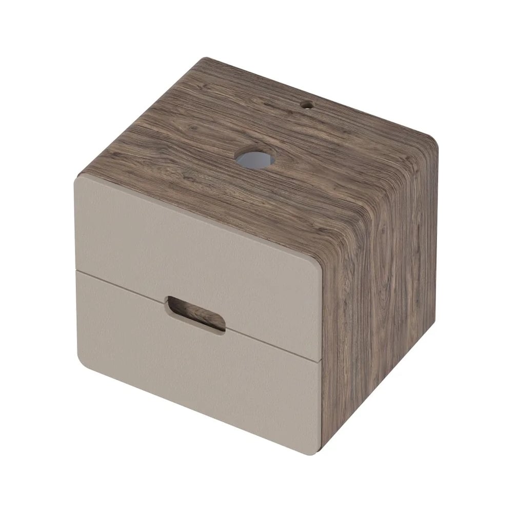 Изображение товара Тумба для ванной комнаты 1Marka Vortex 600х500х500П латте орех МДФ ПВХ 2 ящика