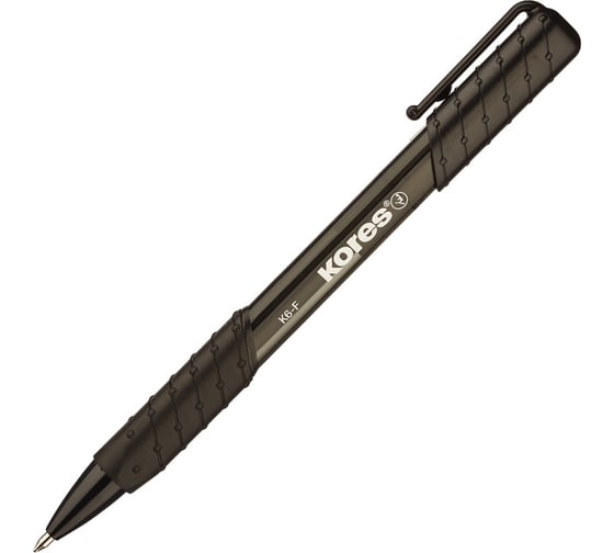 Изображение товара Автоматическая шариковая ручка Kores К6 треугольный корпус, манжетка, 0.5 мм, черный 369797