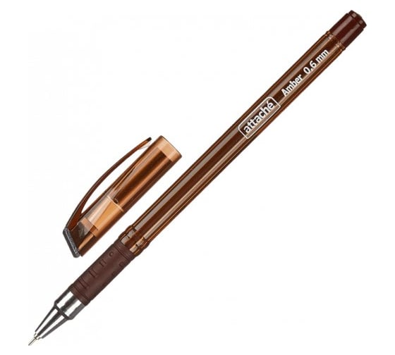 Изображение товара Шариковая ручка 12 шт в упаковке Attache Amber 06 мм с манжеткой синий стержень 894241