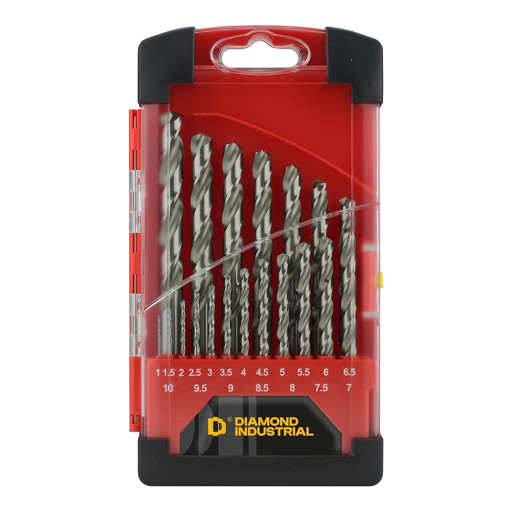 Изображение товара Набор сверл по металлу 1-10 мм 19 шт HSS-G Diamond Industrial DIDSMET11019GR