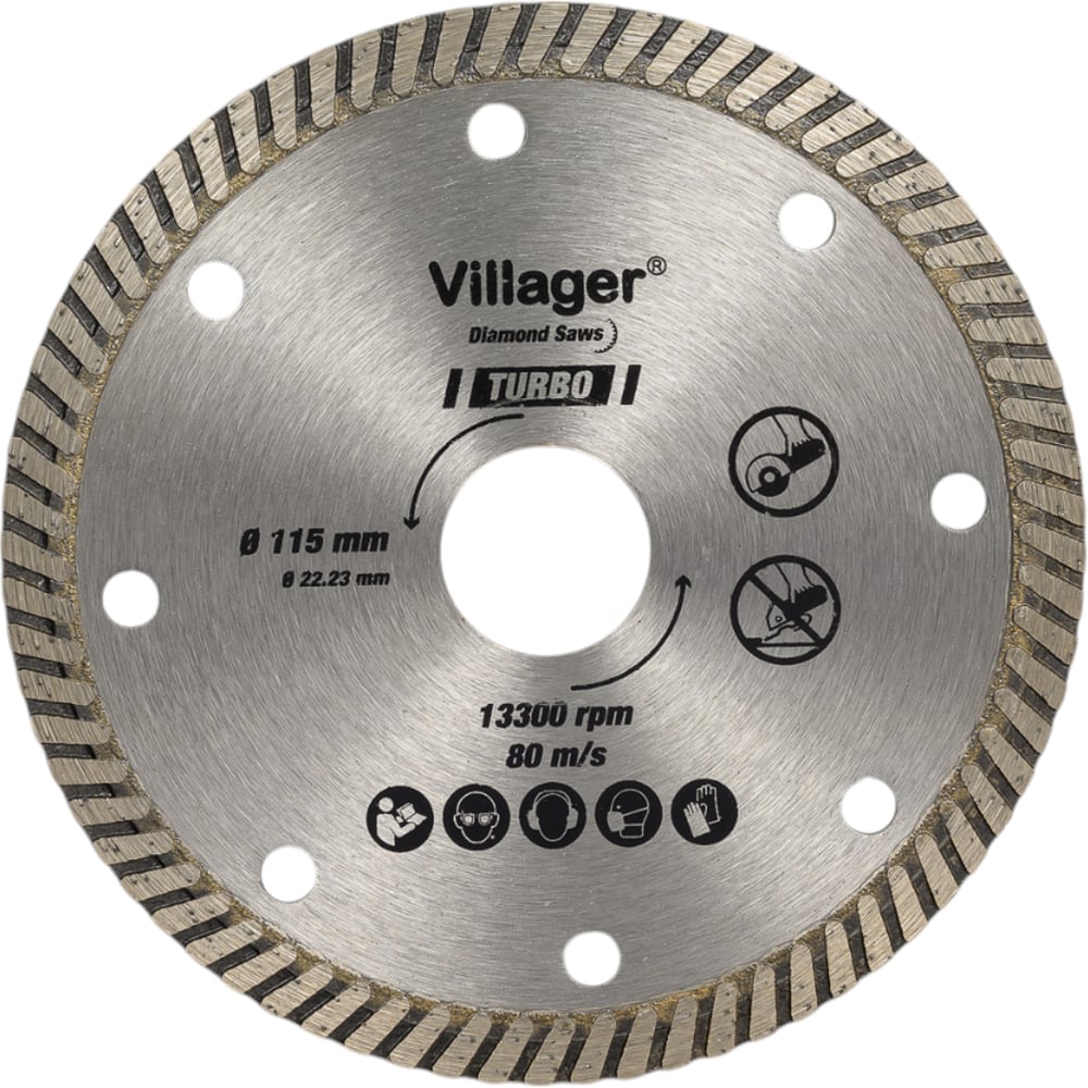 Изображение товара Алмазный диск Villager DCBT-115 турбо для керамики камня бетона 115 мм