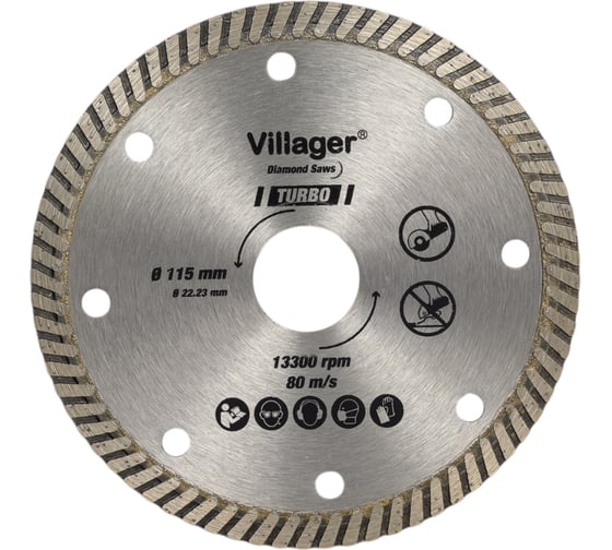 Изображение товара Алмазный пильный диск - турбо Villager DCBT-115 060659