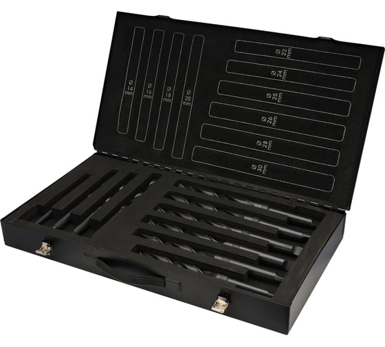 Изображение товара Набор сверл по металлу H-Tools PRO с коническим хвостовиком, 14-30мм, HSS, DIN345, 10шт 204002HT