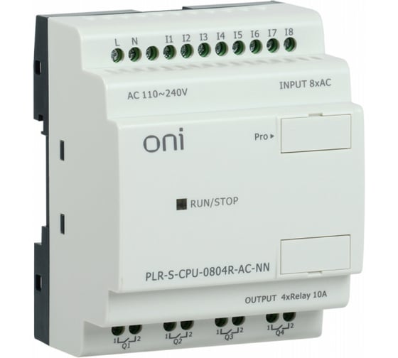 Изображение товара Логическое реле ONI PLR-S. CPU0804(R) 220В AC без экрана PLR-S-CPU-0804R-AC-NN