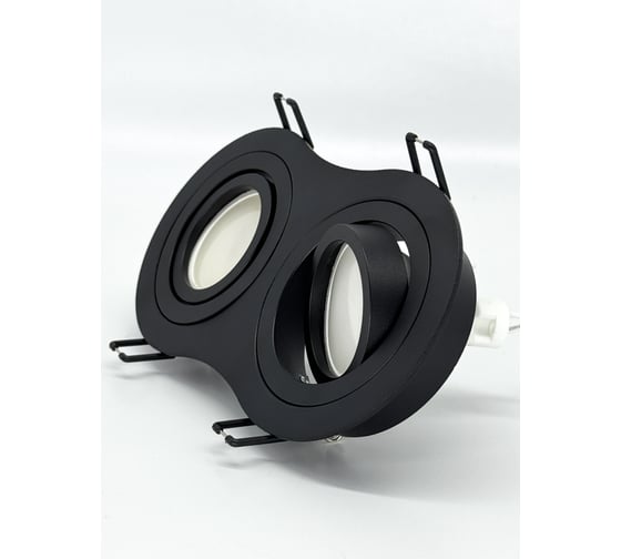 Изображение товара Встраиваемый двойной поворотный светильник truEnergy 2хGU5.3 175x95xH25мм черный/алюминий 21250