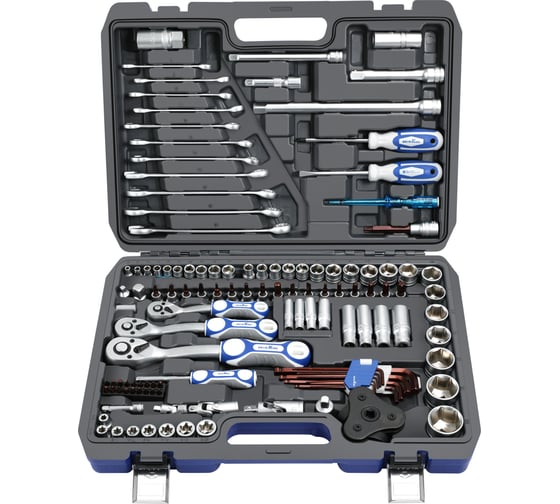 Изображение товара Набор инструментов для авто GOODKING 121 предмет, 1/4 3/8 1/2, трещотка 72 зуба B-10121