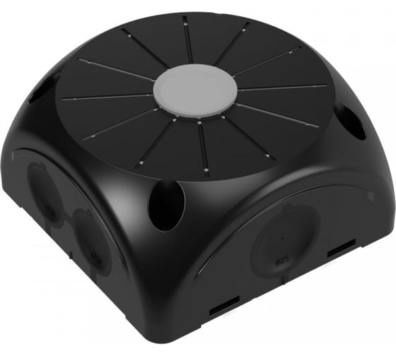 Изображение товара Коробка распределительная Промрукав для видеокамер двухкомпонентная с мембранами безгалогенная (HF) черная 100x100x50 (20шт/кор) 60-0505-9005