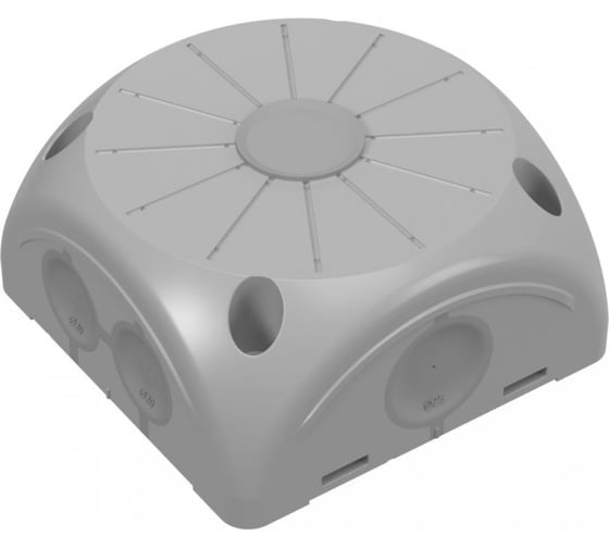 Изображение товара Коробка распределительная Промрукав для видеокамер двухкомпонентная с мембранами безгалогенная (HF) серая 100x100x50 (20шт/кор) 60-0505