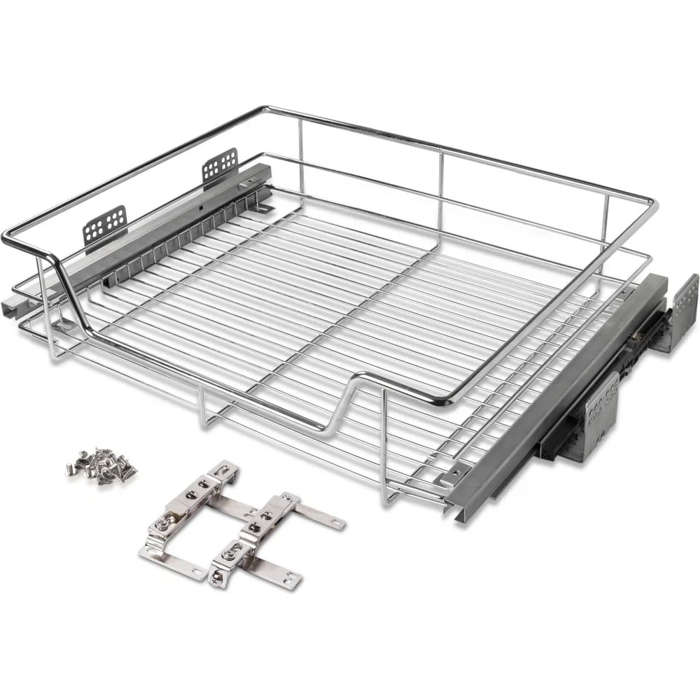 Изображение товара Выдвижная одноуровневая корзина JET 800 мм, система плавного закрывания, хром S155A.800CPJ99