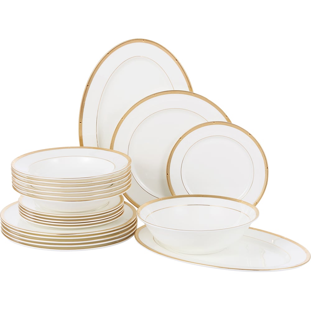 Изображение товара Столовый сервиз Gipfel Arlett 21 предмет для 6 персон костяной фарфор белый