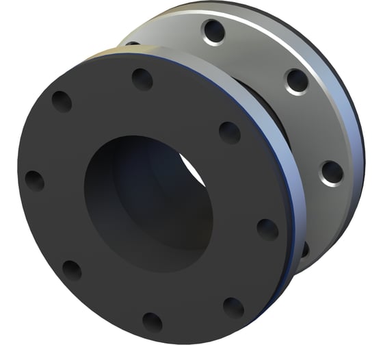 Изображение товара Резиновый фланцевый компенсатор СИБРЕЗИНОТЕХНИКА Резинокордная компенсационная вставка Ду-100 (L 125) EPDM Ру-16 4687205852182