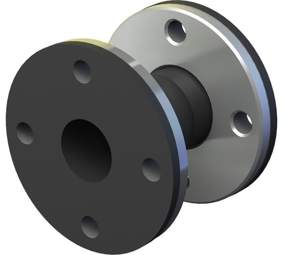 Изображение товара Резиновый фланцевый компенсатор СИБРЕЗИНОТЕХНИКА Резинокордная компенсационная вставка Ду-50 EPDM Ру-10 4687205852052