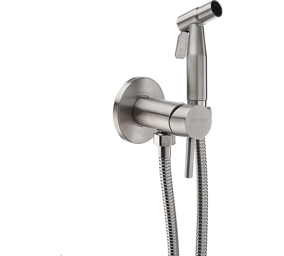 Изображение товара Смеситель для биде с гигиеническим душем СоюзКран настенный, картридж 35мм, нержавеющая сталь SS03-R132 567-043