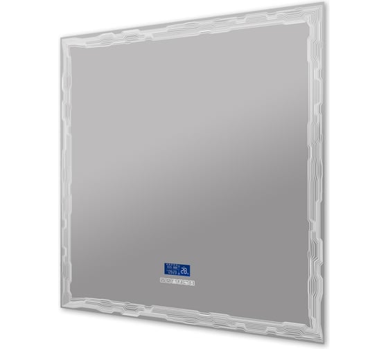Изображение товара Зеркало с LED-подстветкой Cezares, К6500, сенсорным выключателем Touch System, системой антизапотевания, с радио и датчиком температуры, 90x90 см 45063