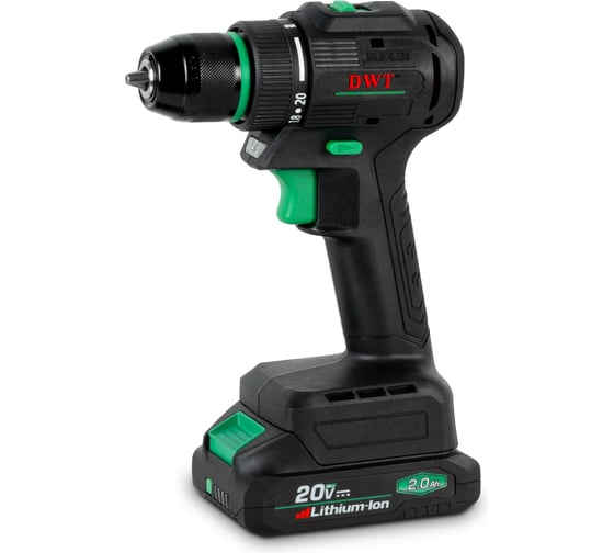 Изображение товара Бесщёточная аккумуляторная ударная дрель-шуруповёрт DWT ASBP-20 DNM-2 BMC