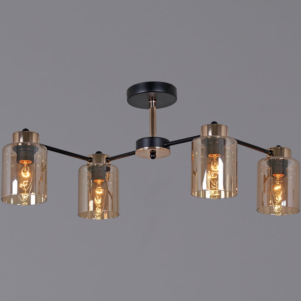 Изображение товара Потолочная люстра ReLuce 01606-0.3-04 BK+FGD 4 лампы E27 стильная для интерьера