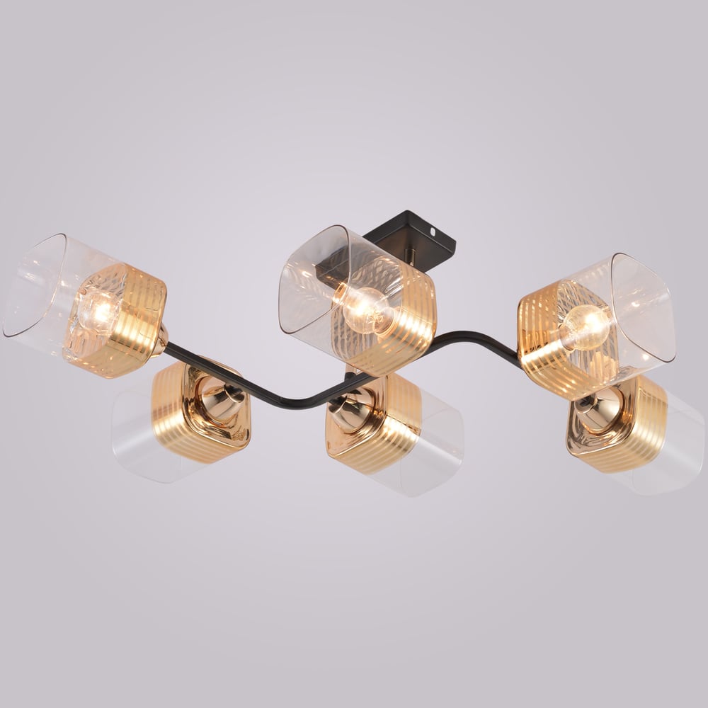 Изображение товара Потолочная люстра ReLuce 01615-0.3-06 BK+FGD с 6 лампами для стильного освещения