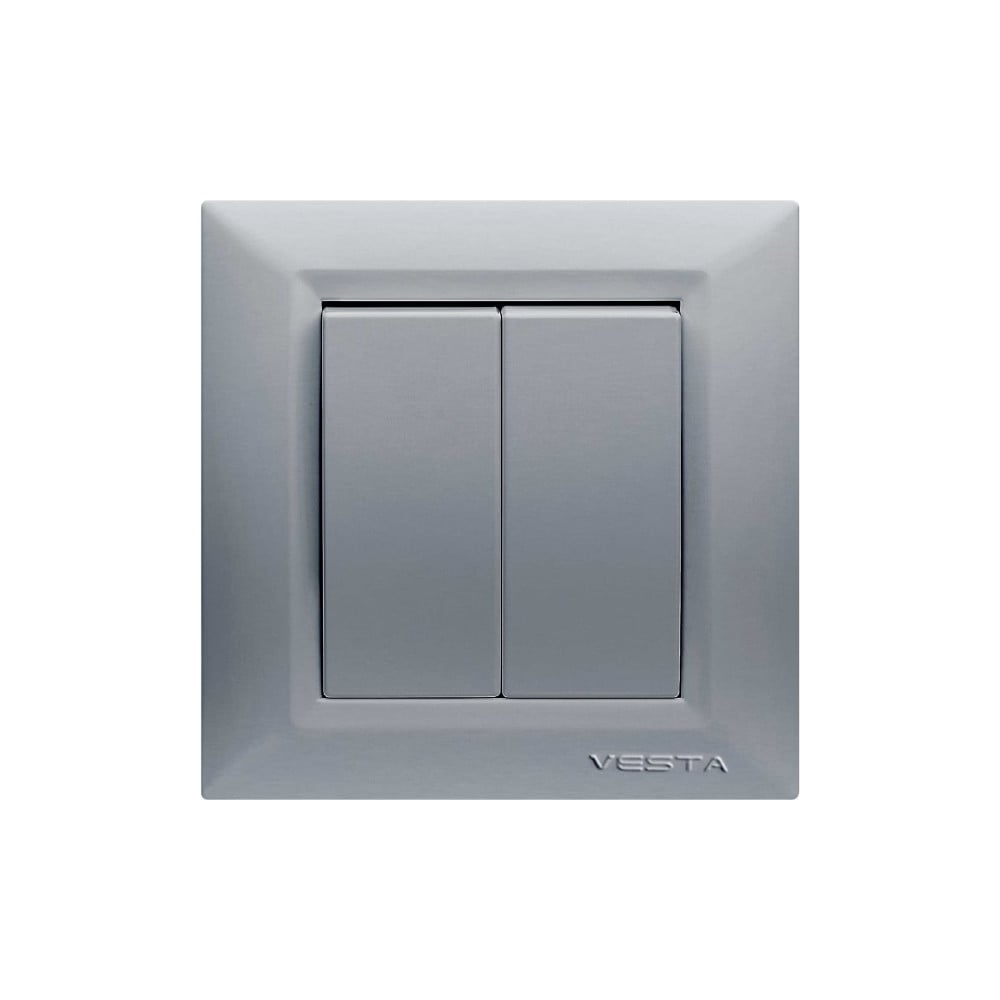 Изображение товара Набор выключателей Metronex Electric Roma Silver двухклавишный без рамки 6 шт FVK010125SRM-6