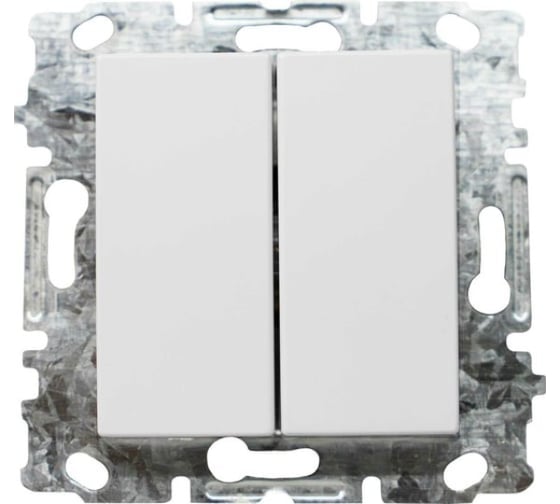 Изображение товара Набор выключатель Metronex Electric Roma двухклавишный без рамки, 6 шт FVK000201BEL-6