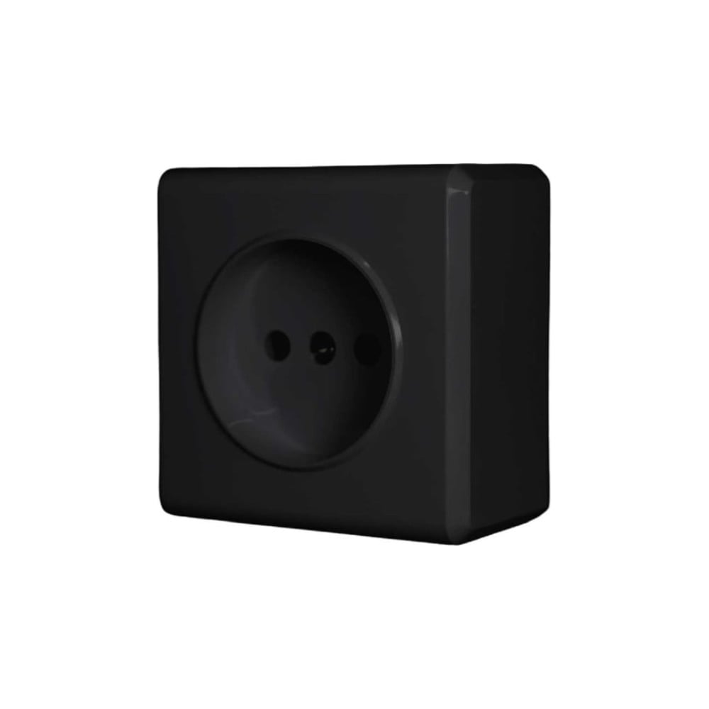 Изображение товара Набор розеток Vesta Electric Mega BLACK одинарная с заземлением 9шт