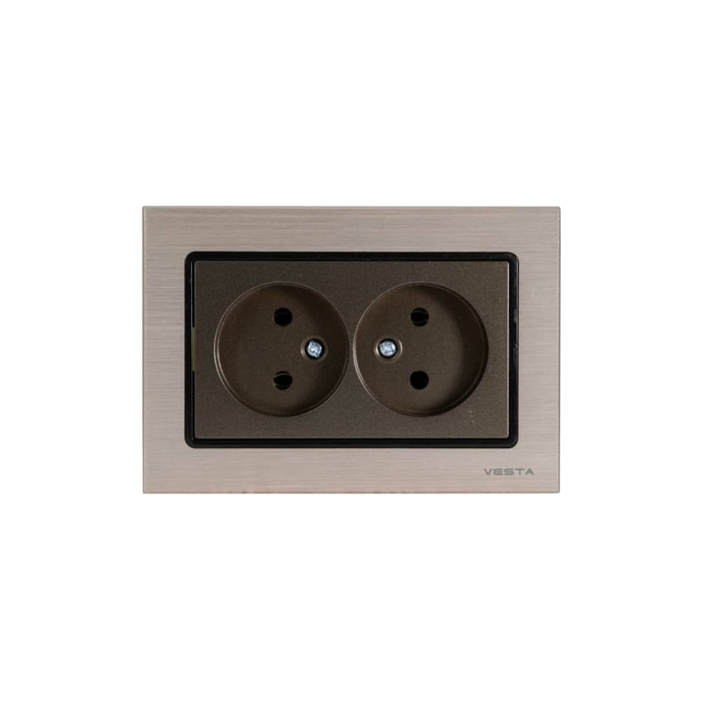 Изображение товара Набор двойных розеток Vesta Electric Mega Choco с заземлением, 5 шт