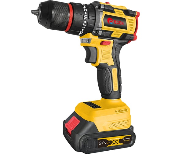 Изображение товара Аккумуляторная дрель EDON AD-21PBL набор 24895