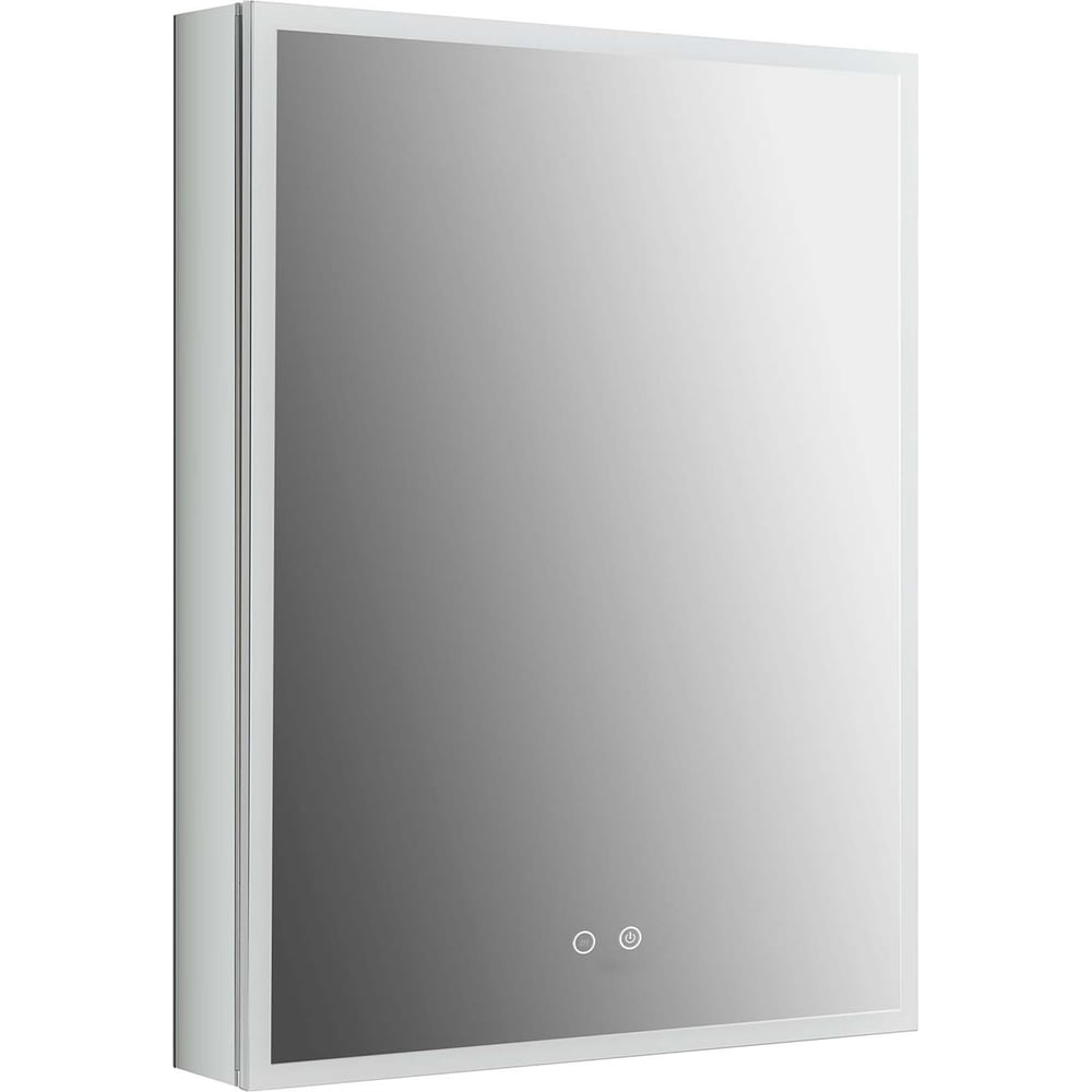 Изображение товара Алюминиевый зеркальный шкаф с подсветкой AQUATEK AQ7603B-MLC 600х800х133, крепеж, одна зеркальная дверца, антизапотевание, акриловая подсветка, петли BLUM 00000140659
