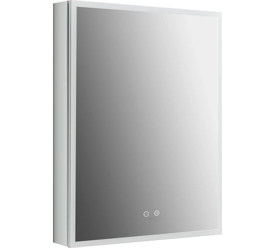 Изображение товара Алюминиевый зеркальный шкаф с подсветкой AQUATEK AQ7603B-MLC 600х800х133, крепеж, одна зеркальная дверца, антизапотевание, акриловая подсветка, петли BLUM 00000140659