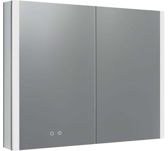 Изображение товара Алюминиевый зеркальный шкаф с подсветкой AQUATEK AQ7809-MLC 800х700х133, крепеж, две зеркальные дверцы, антизапотевание, акриловая подсветка 00000140663